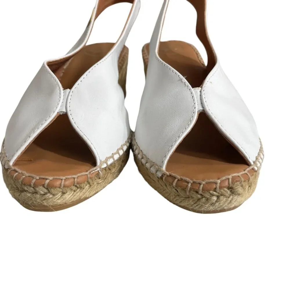 Toni Pons Original 42 (11) White Bernia-p Espadrille Wedge Leather‎ Sandal